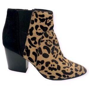 Bar III Women’s Leopard Print Calf Hair Ankle Booties | Size 7